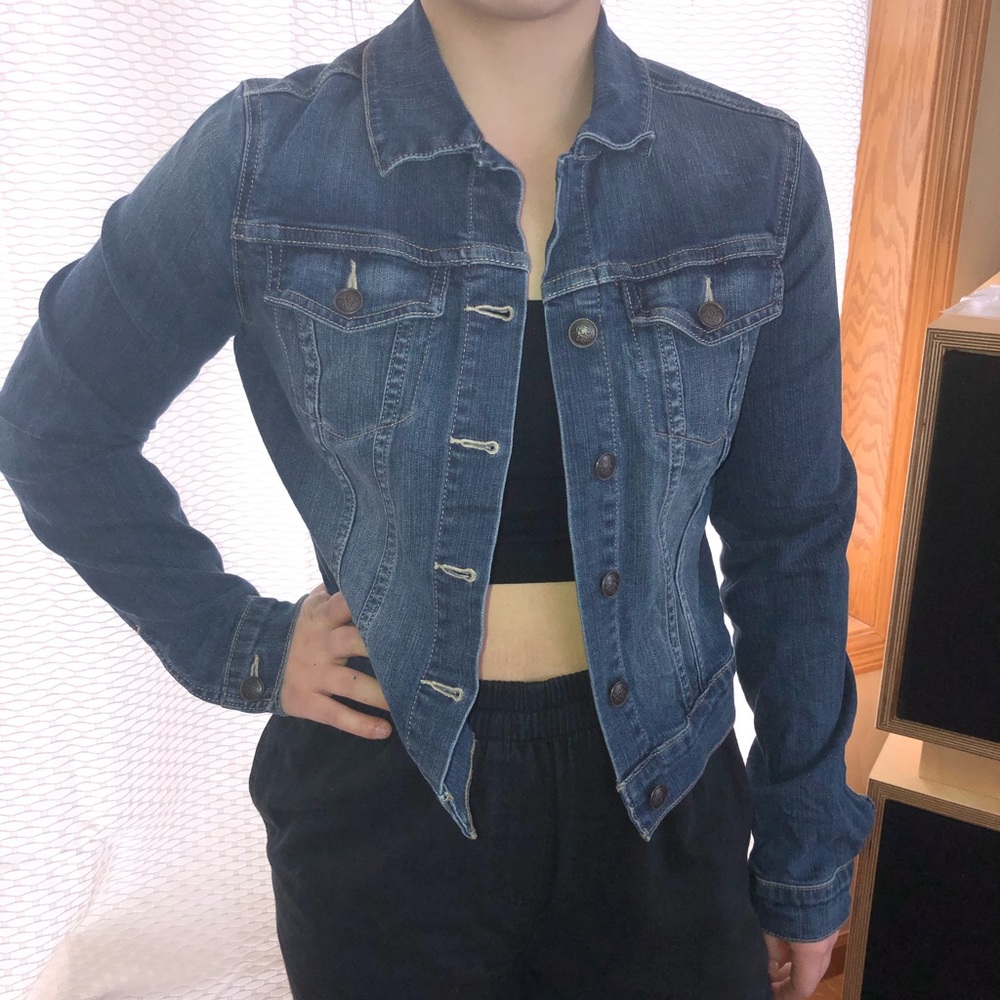 cropped jean jacket jessica simpson